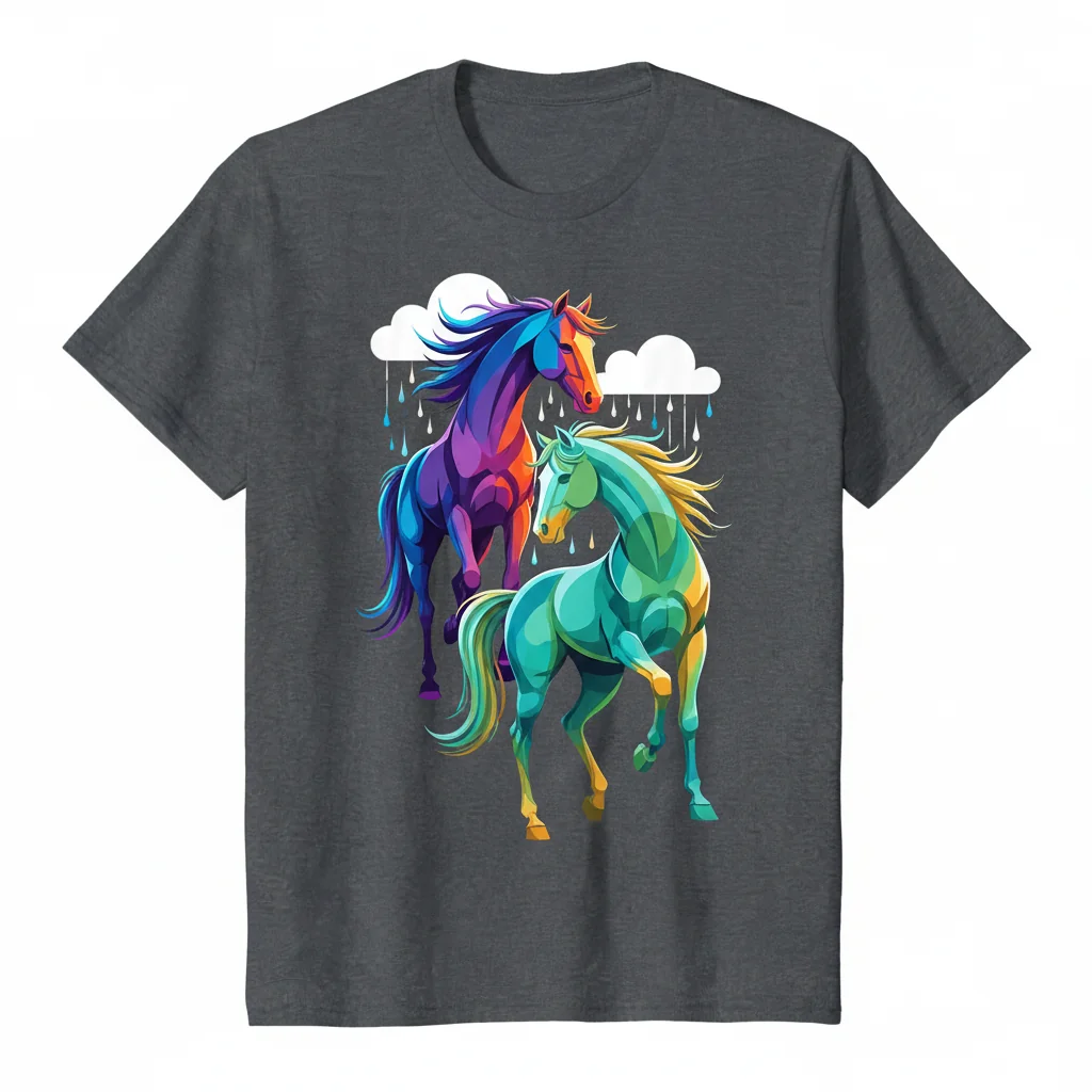 Spirit & Rain Horses Essential T-Shirt – Premium 100% Cotton Tee