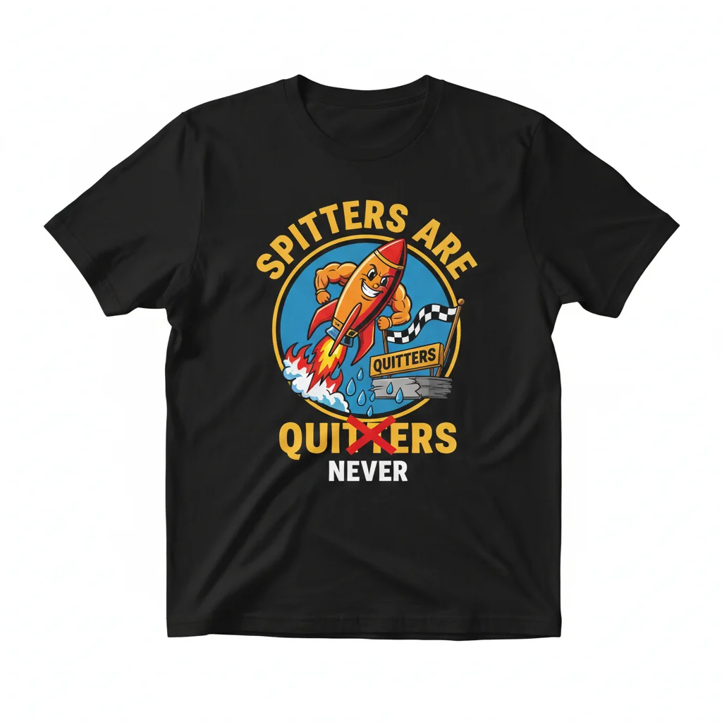 Spitters Are Quitters Essential T-Shirt – Motivational Slogan Tee