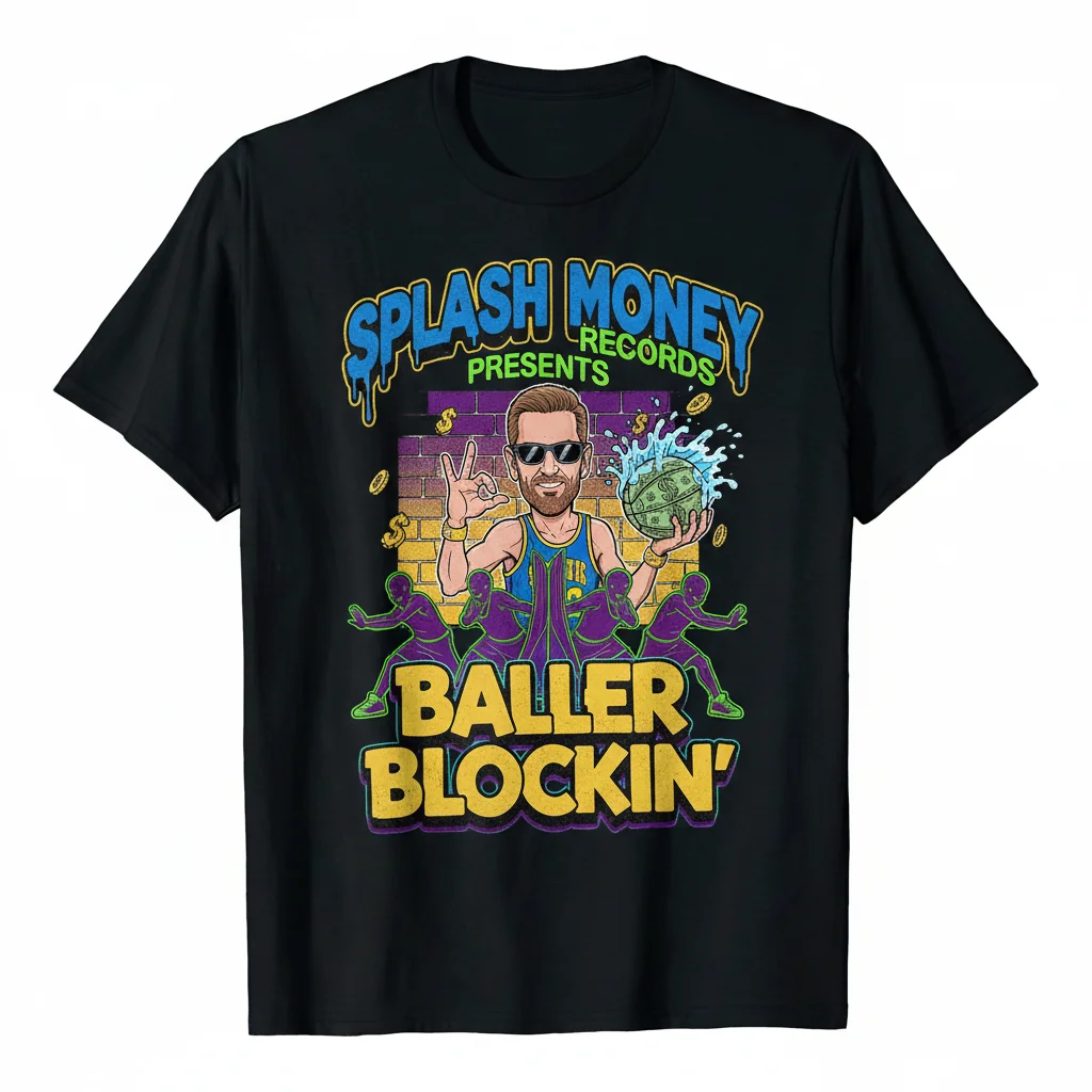 Steve Kerr Splash Money Records 'Baller Blockin' T-Shirt | Men's Heavyweight Cotton Tee