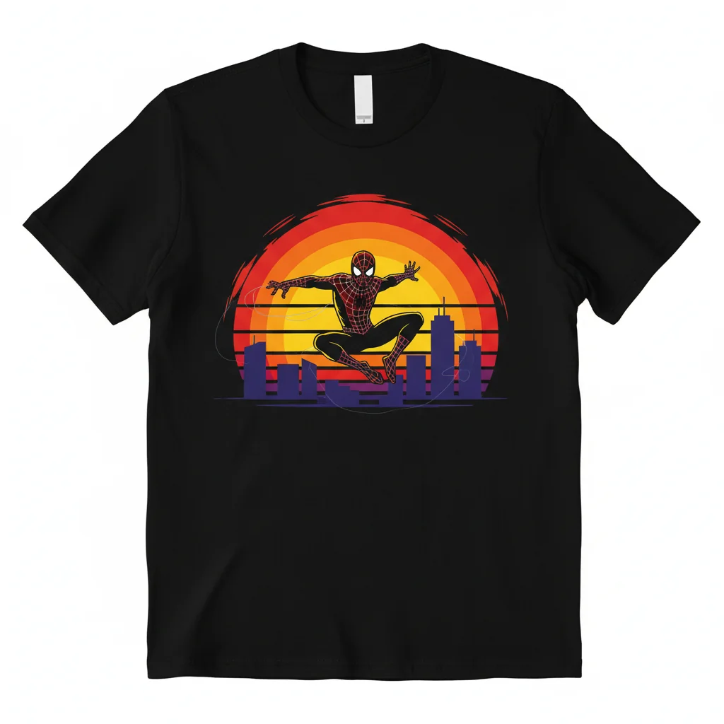 Spider-Man Sunset Design Essential Tee – Everyday Hero Comfort