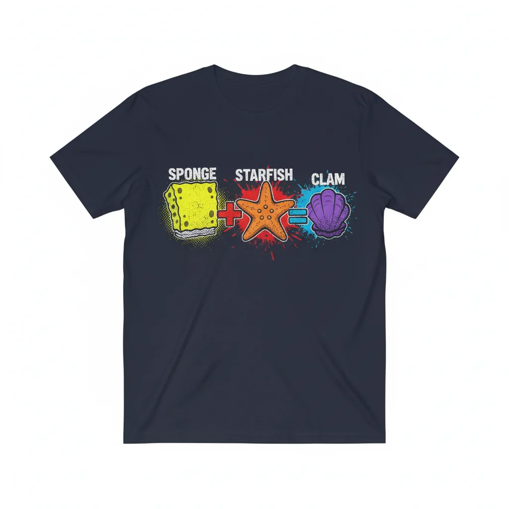 Durable "Sponge Plus Starfish Equals Clam" Essential T-Shirt – Fade-Resistant & Perfect Fit
