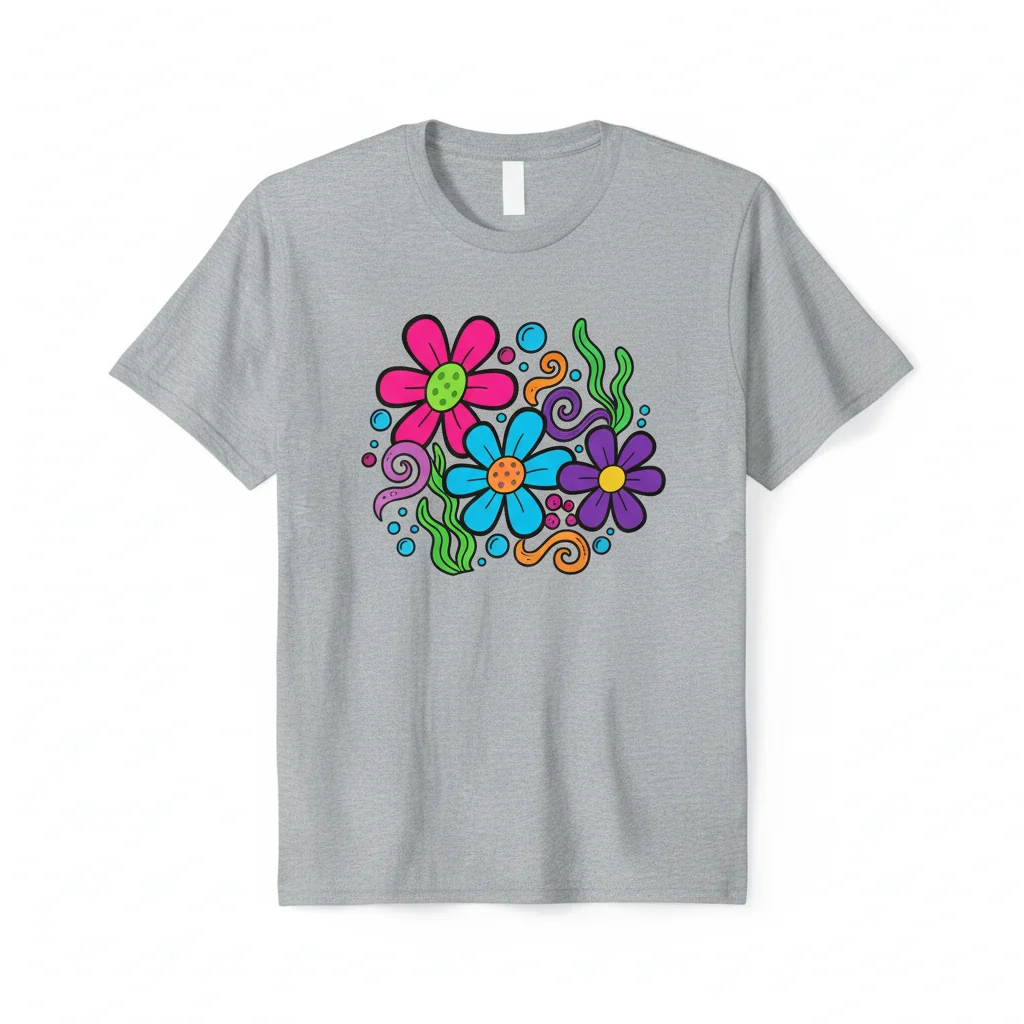 Spongebob Bikini Bottom Flower Graphic Tee - Essential Cotton T-Shirt for Men & Women