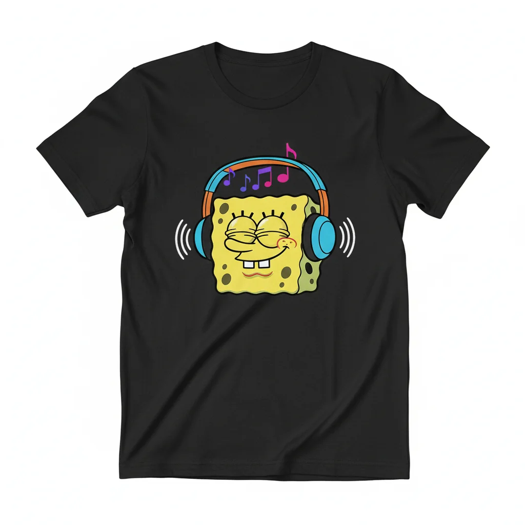 Spongebob Floating Headphones: The Vibe Curator Essential Tee