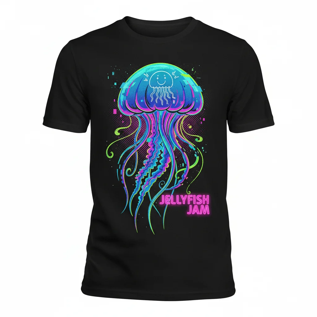 Vibrant Spongebob Jellyfish Drawing T-Shirt – Durable, Comfortable & Fade-Resistant