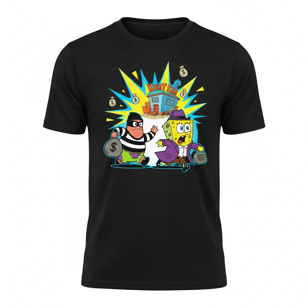 Spongebob Robbery Active T-Shirt - Men's & Women's Graphic Tee