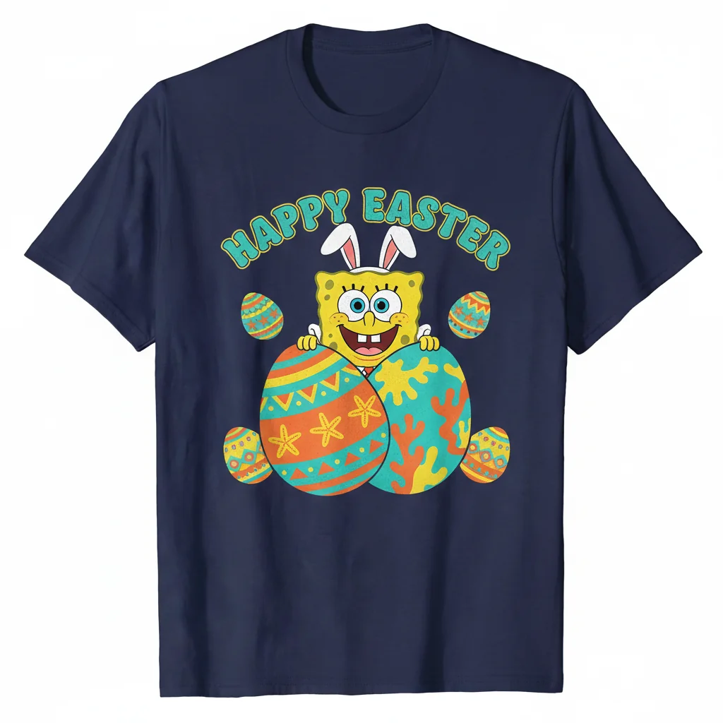 SpongeBob SquarePants Happy Easter Poster T-Shirt | Premium Cotton Graphic Tee