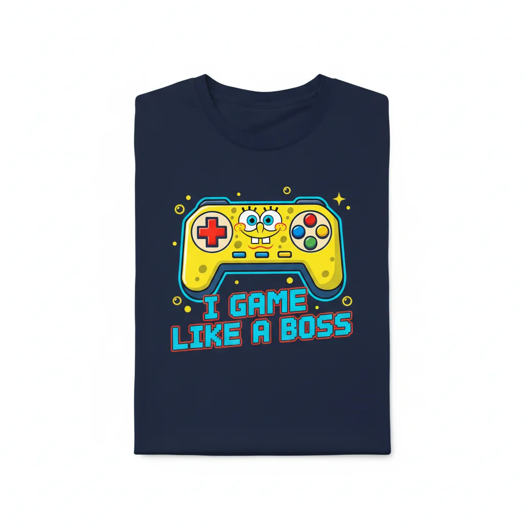 Spongebob SquarePants: Game Like A Boss Essential Tee – Power Up Your Style!