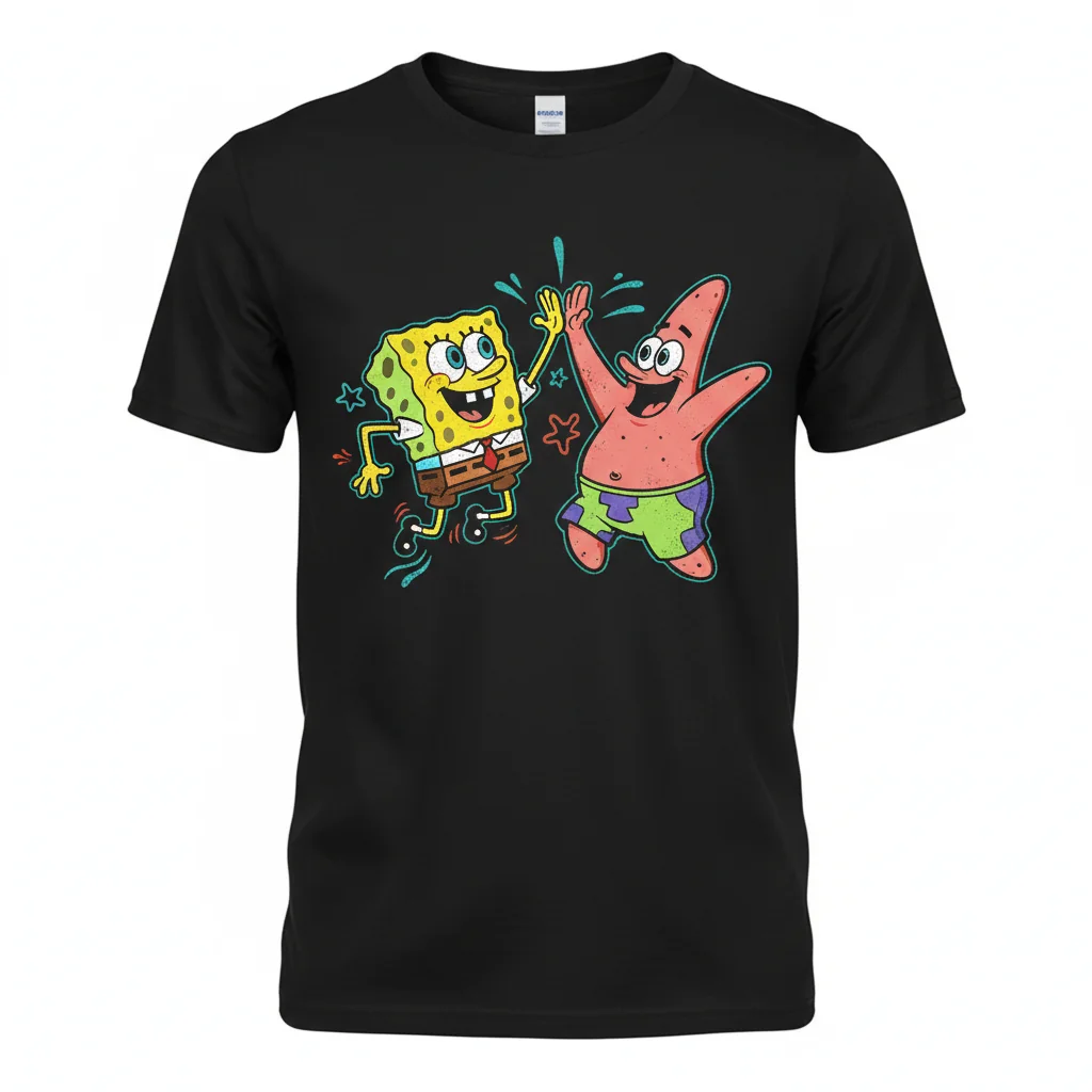 SpongeBob & Patrick High-Five Essential T-Shirt – Nickelodeon Fan Apparel