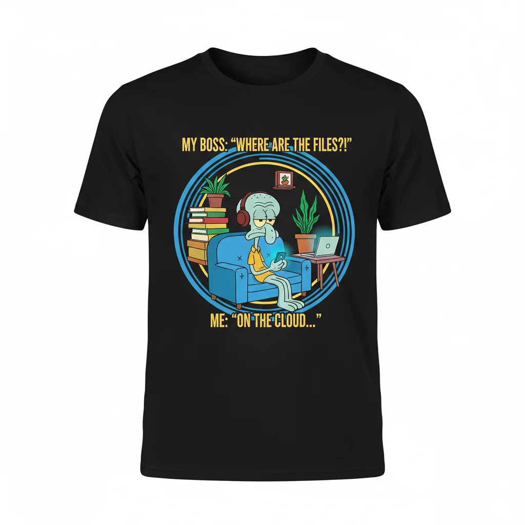 Squidward Work From Home Meme Tee - Spongebob Streetwear
