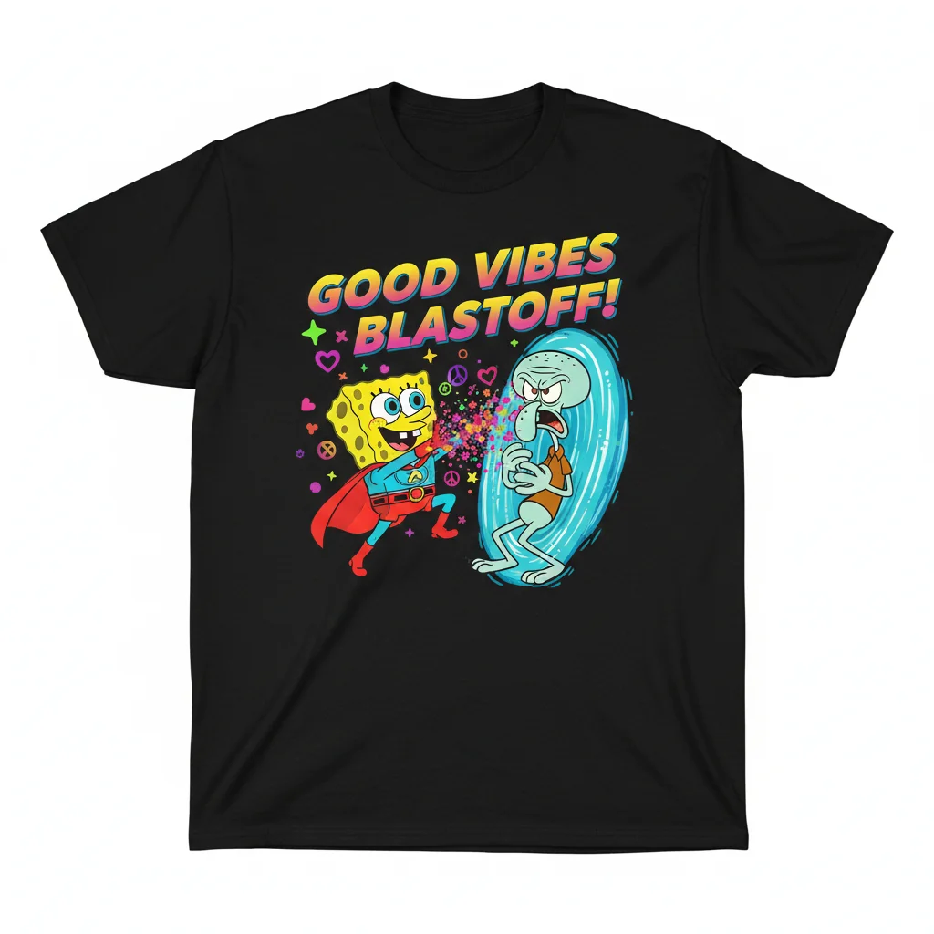 SpongeBob's Positivity Power: Embrace Joy Essential T-Shirt