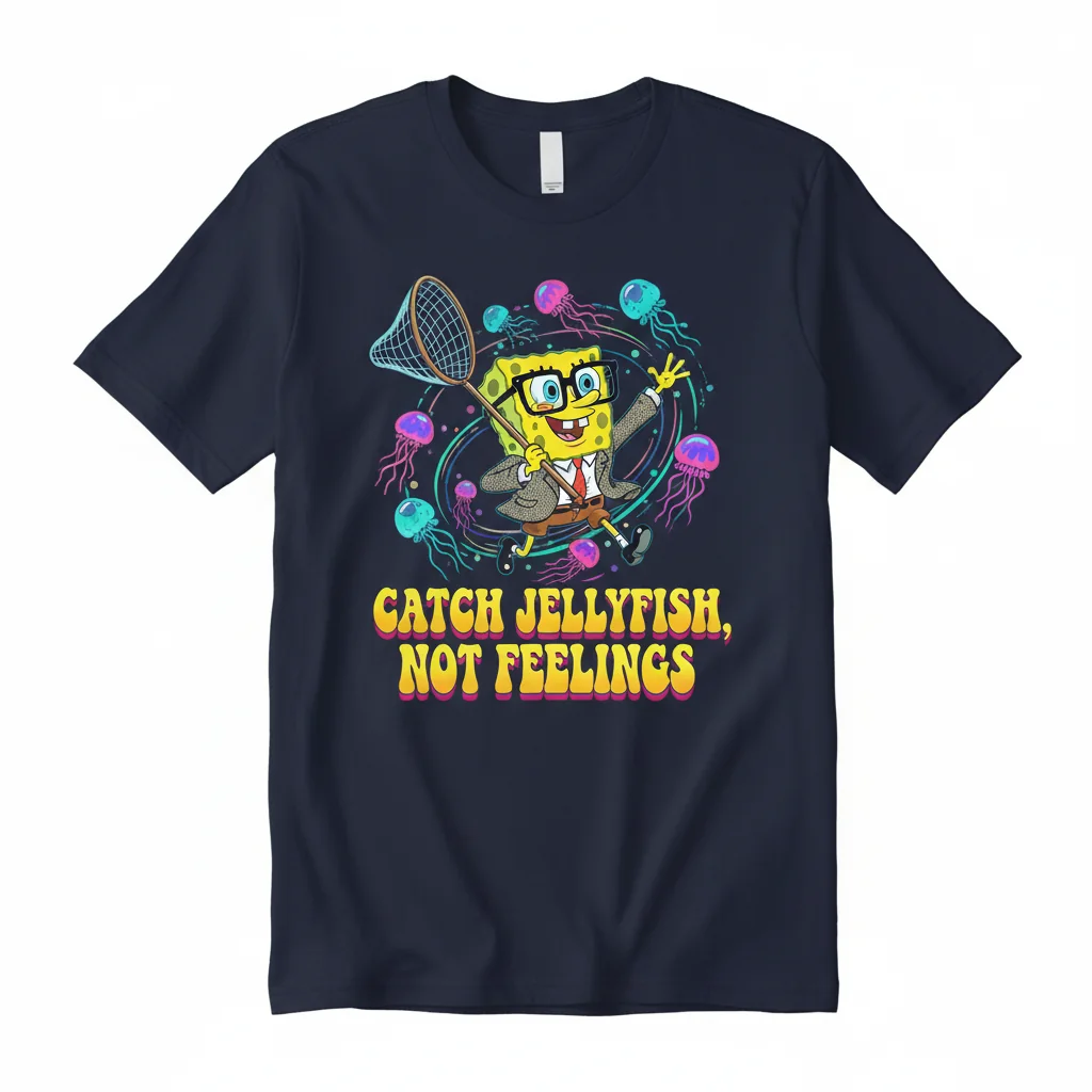 SpongeBob's Joyful Jellyfish Chase: "Catching Dreams" Essential Tee