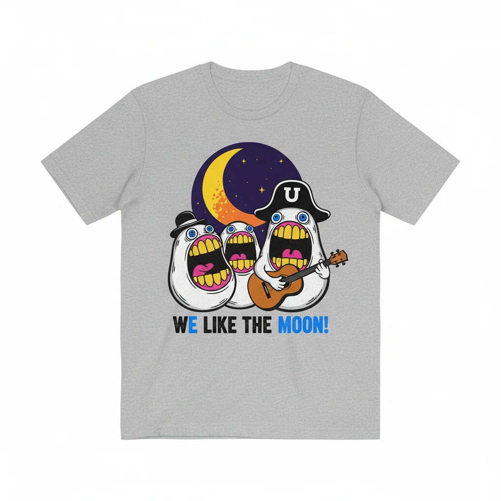 Spongmonkeys "We Like the Moon" – Ultra-Durable & Fade-Resistant Essential T-Shirt