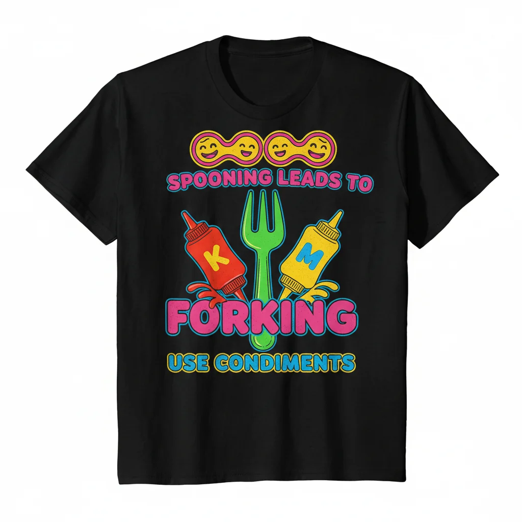 Spooning Leads To Forking: Durable, Fade-Resistant & Comfortable T-Shirt