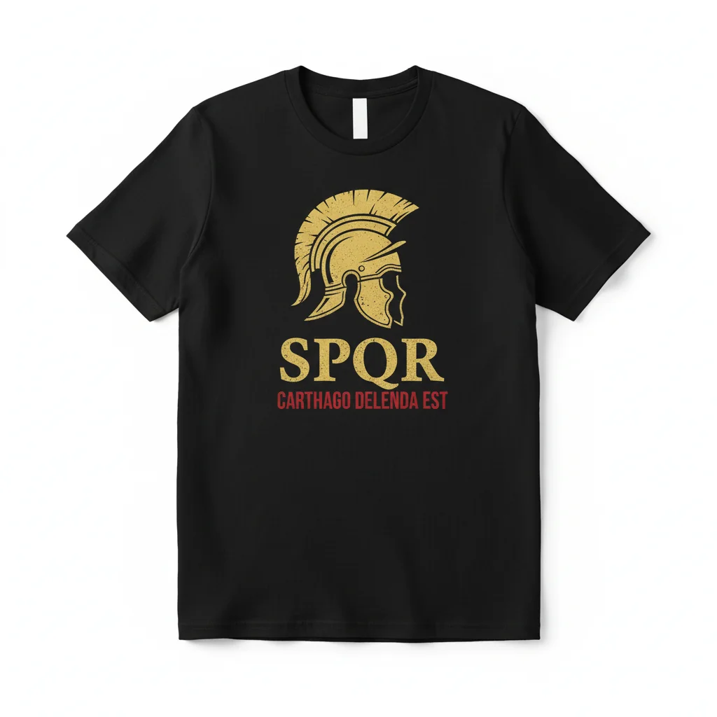 SPQR Carthago Delenda Est T-Shirt | Roman History Tee | Premium Cotton