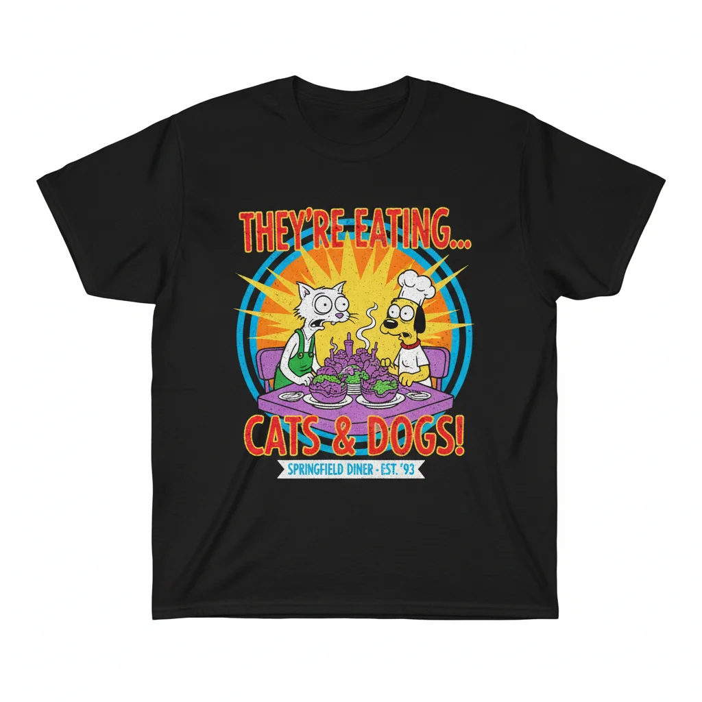 Springfield Meme They're Eating Cats and Dogs – Iconic Graphic Tee
