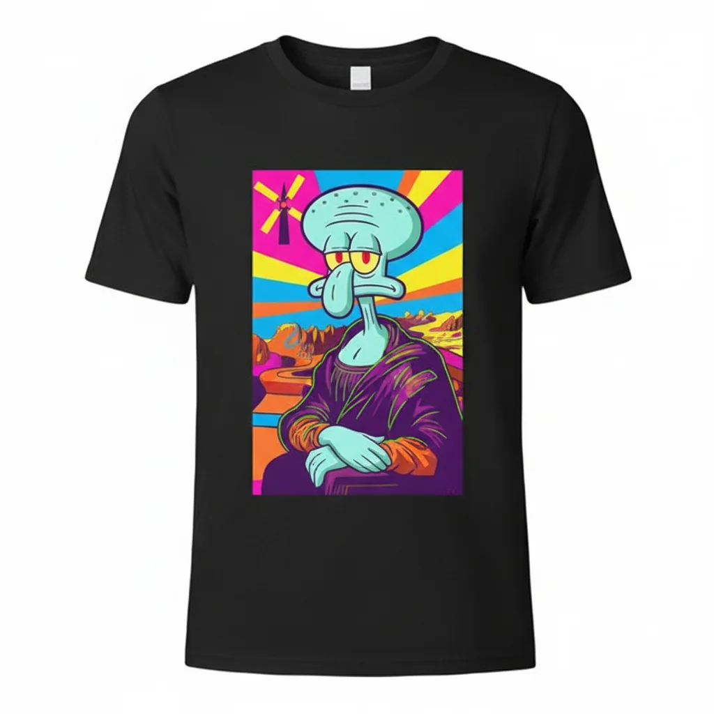 Squidward's Mona Lisa Dream: A Whimsical Art Essential T-Shirt