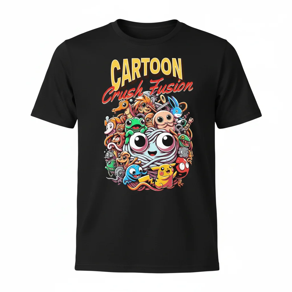 Squished Cartoon Crush Fusion Essential T-Shirt - Premium 100% Cotton Graphic Tee