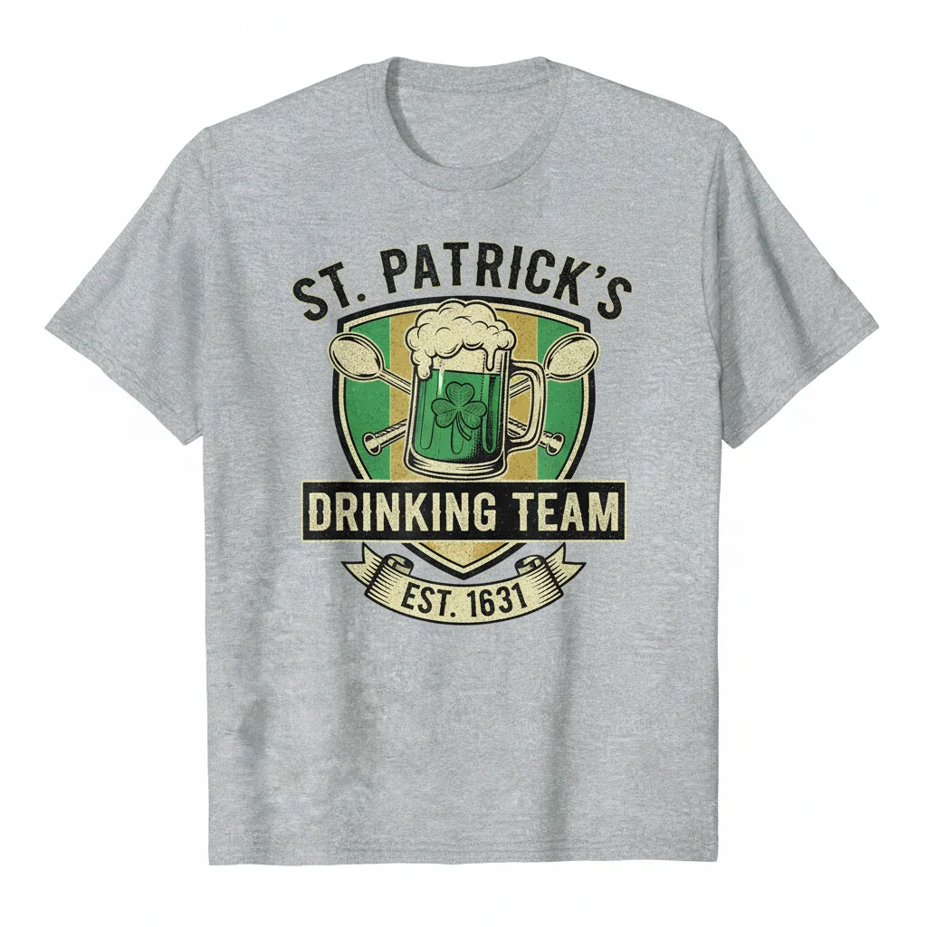 Camiseta "St. Patrick’s Drinking Team 1631" – Conforto e Durabilidade Imbatíveis