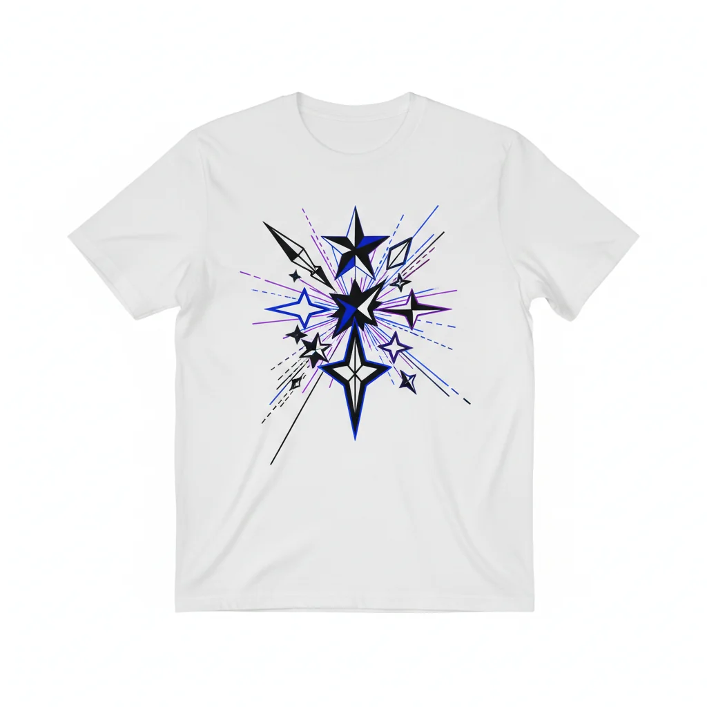 Star Pattern Black On White: Your Everyday Cosmic Comfort T-Shirt