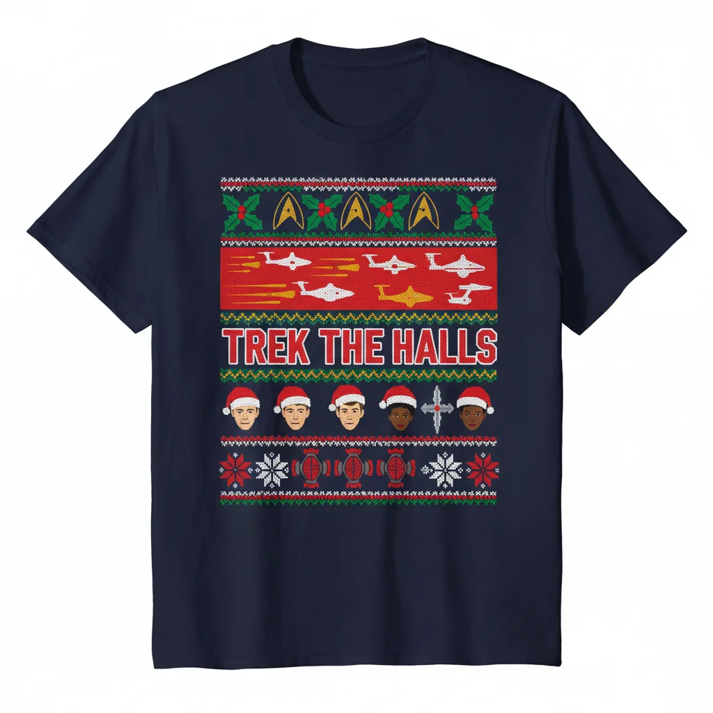 Star Trek Trek The Halls Logo Ugly Christmas Sweater Essential T-Shirt - Festive Holiday Apparel