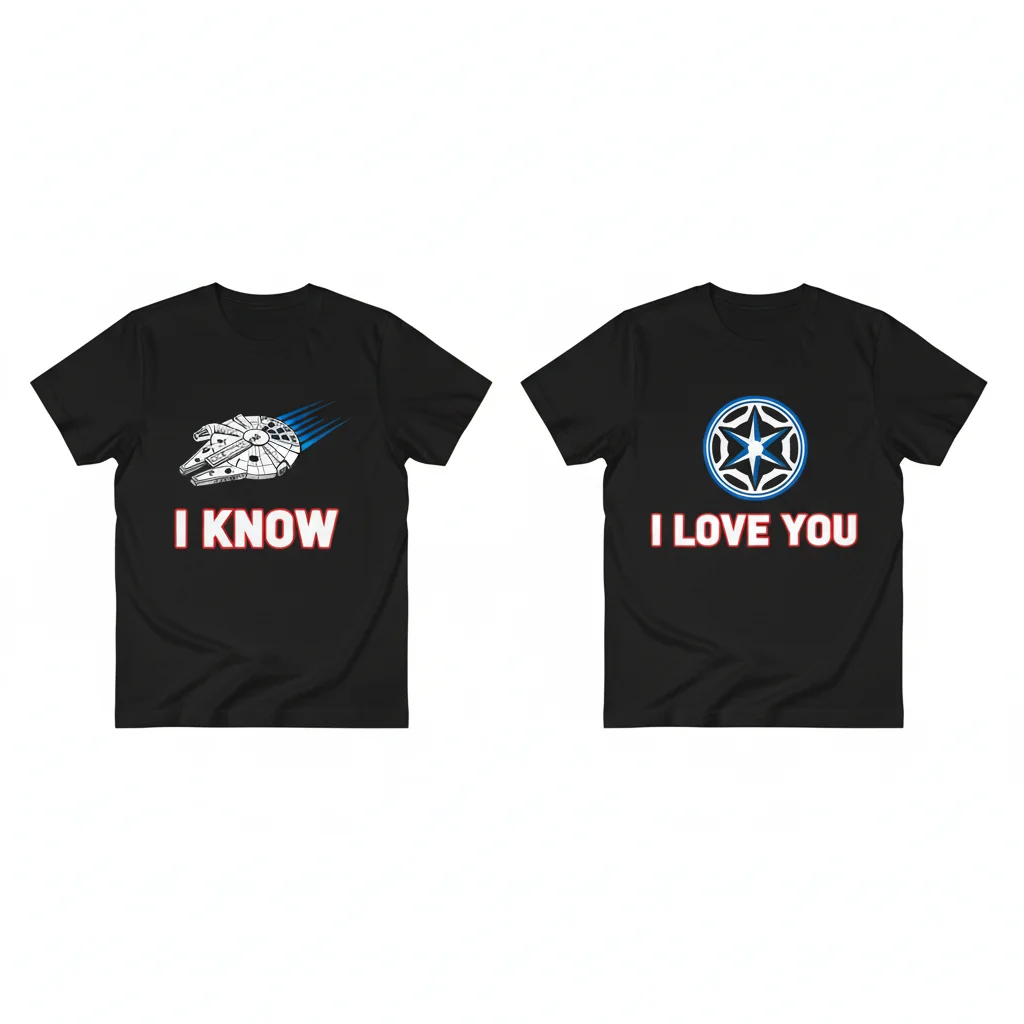 Star Wars "I Love You, I Know" Leia & Han Couple's T-Shirts