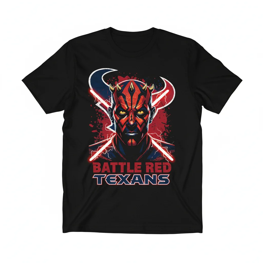 Star Wars x Houston Texans Darth Maul Battle Red - Conquer Your Style Tee