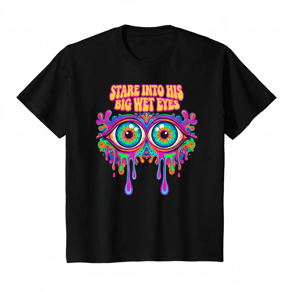 Unique Frog Meme T-Shirt: 'Stare Into His Big Wet Eyes' Essential Tee - Premium Cotton & Retail Fit
