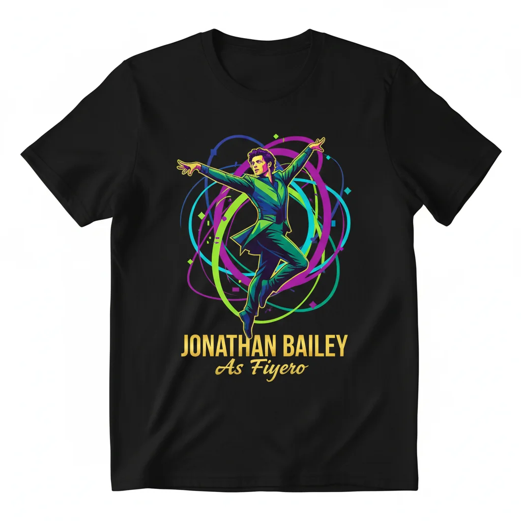 Starring Jonathan Bailey as Fiyero Premium Fan T-Shirt - Ultra-Durable & Fade-Resistant