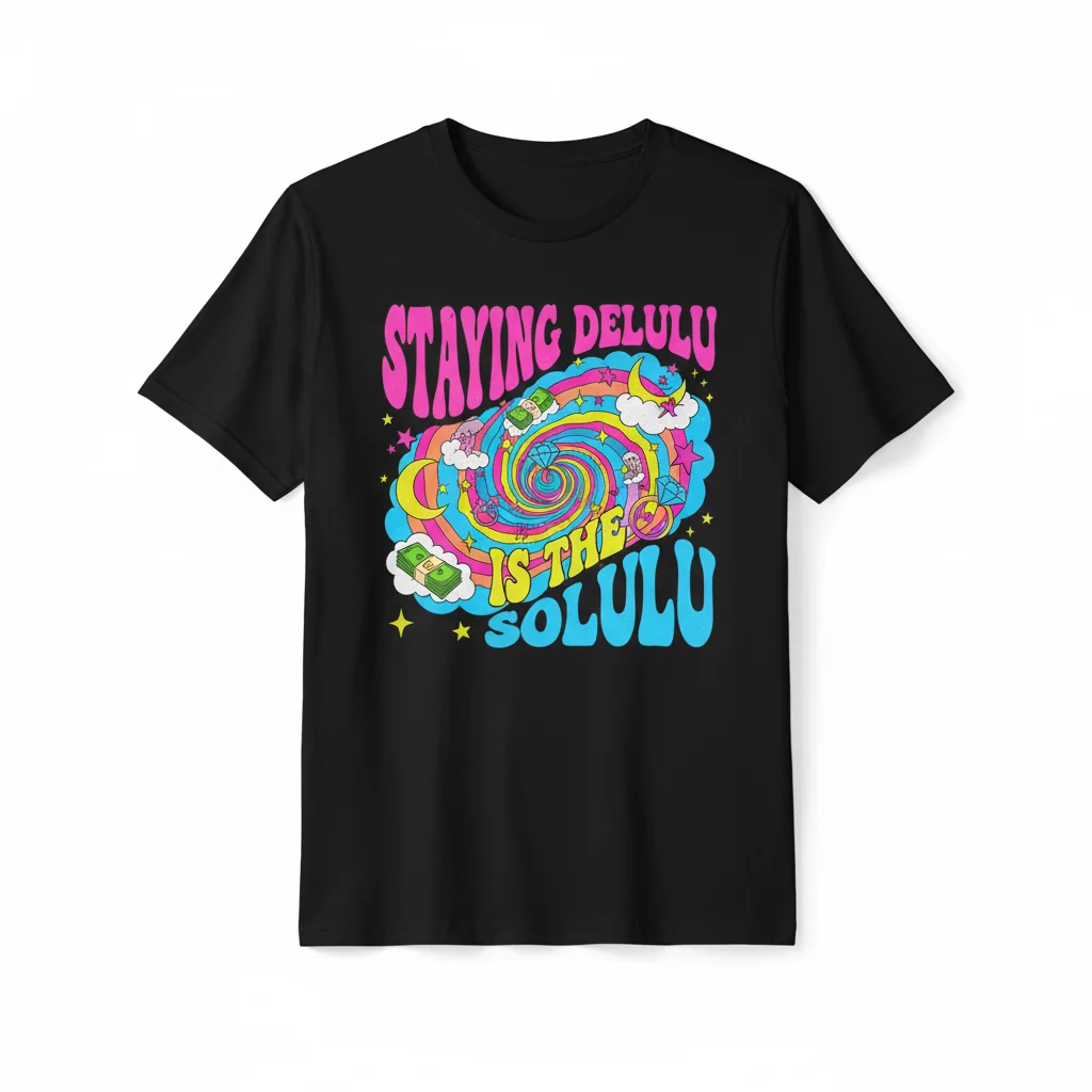 Staying Delulu Is The Solulu Essential T-Shirt - Premium Funny Meme Quote Tee