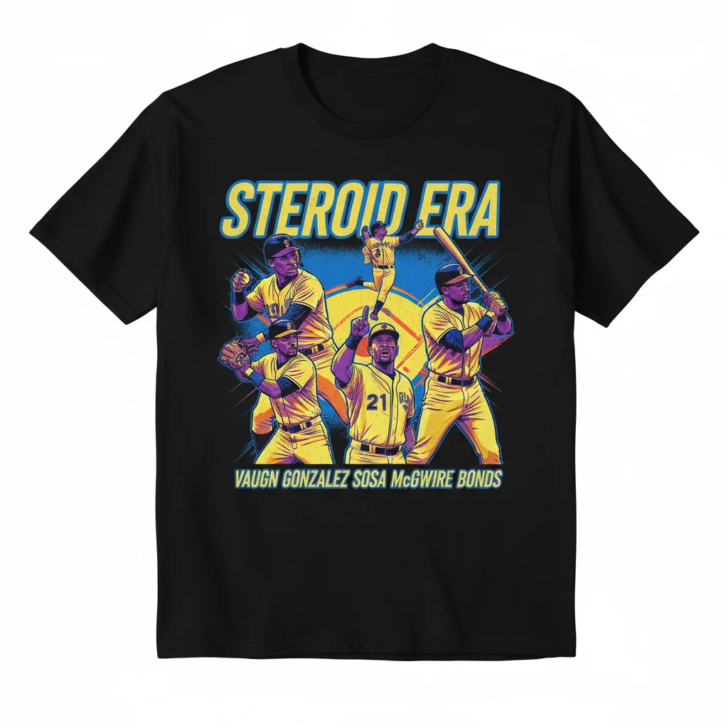 Steroid Era MLB Legends: Vaughn, Gonzalez, Sosa, McGwire & Bonds Fan T-Shirt