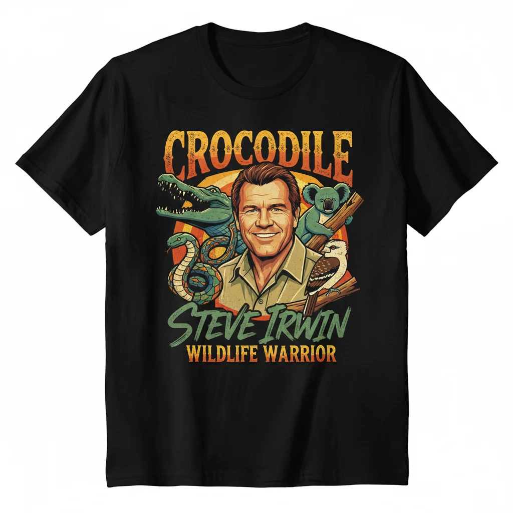 Steve Irwin Tribute Vintage Tee - Durable, Eco-Friendly & Pre-Shrunk