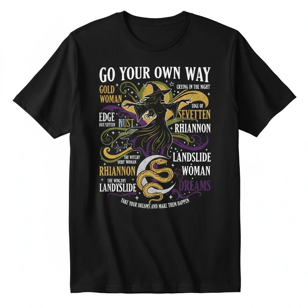 Stevie Nicks 'Go Your Own Way' Tracklist Tee - Embrace Your Inner Gypsy Spirit