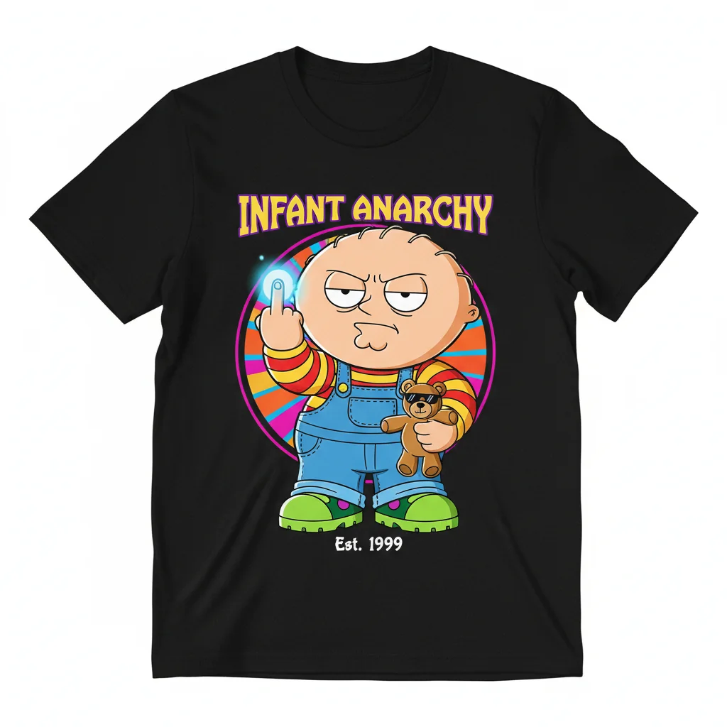Stewie Griffin "Middle Finger" Parody Essential Tee