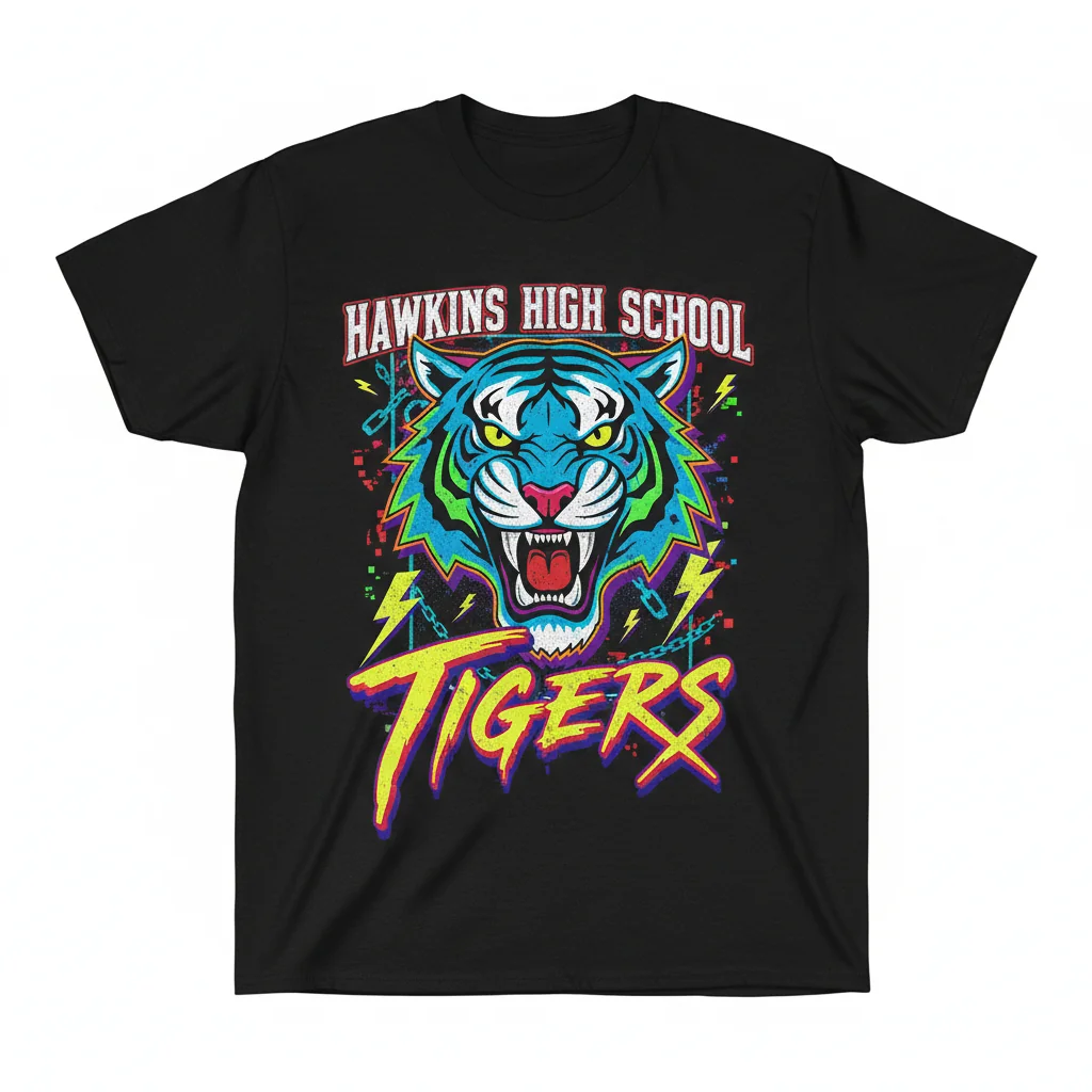 Stranger Things 4 Hawkins High School Tigers Mascot Essential T-Shirt – Durable, Vibrant & Perfect Fit