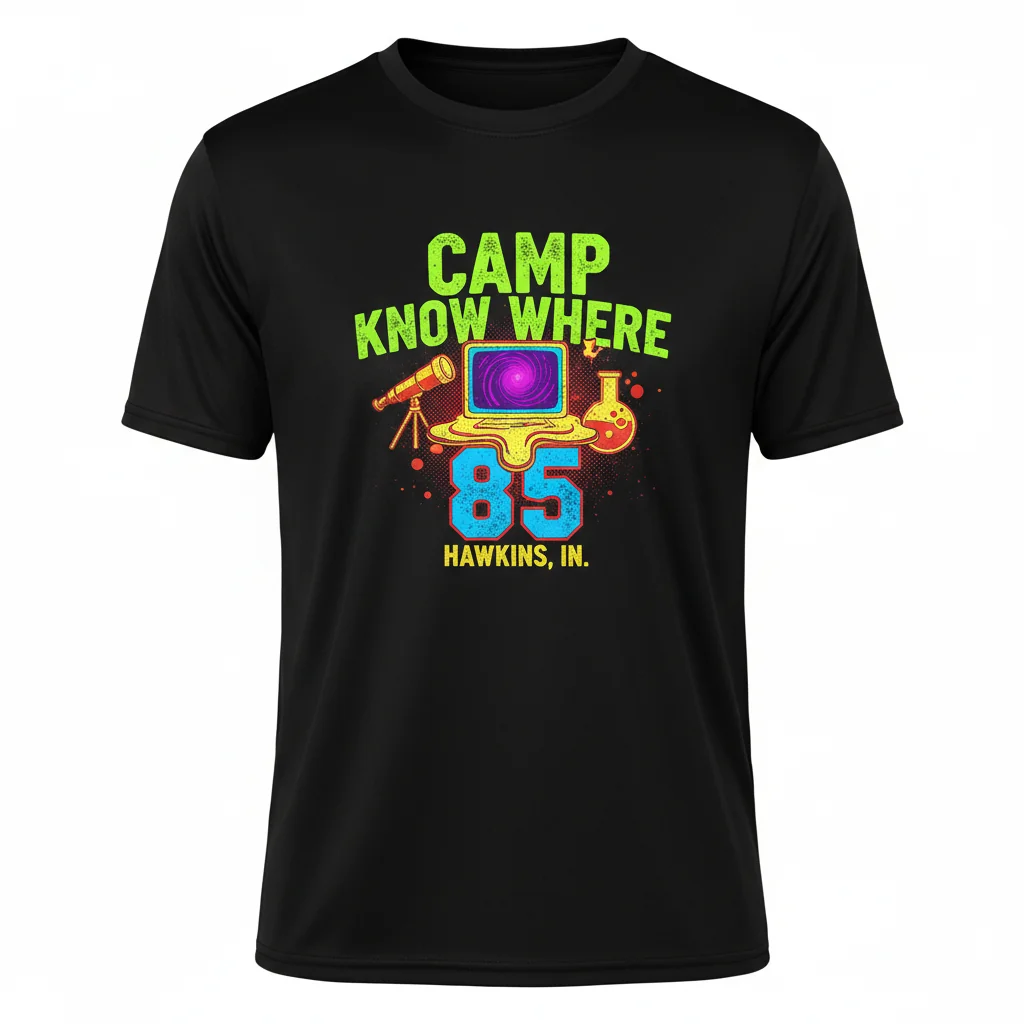 Stranger Things Camp Know Where '85 T-Shirt | Premium Unisex Fit, Fade-Resistant Print