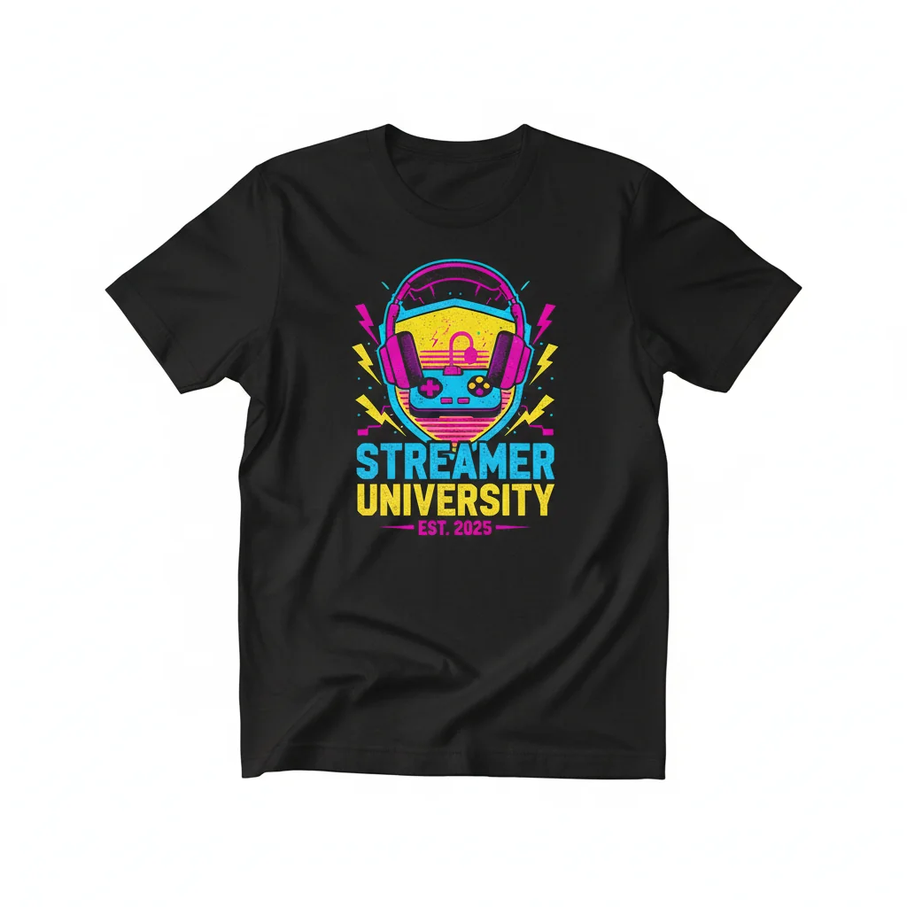 Streamer University Est 2025 T-Shirt - Premium Ring-Spun Cotton Tee