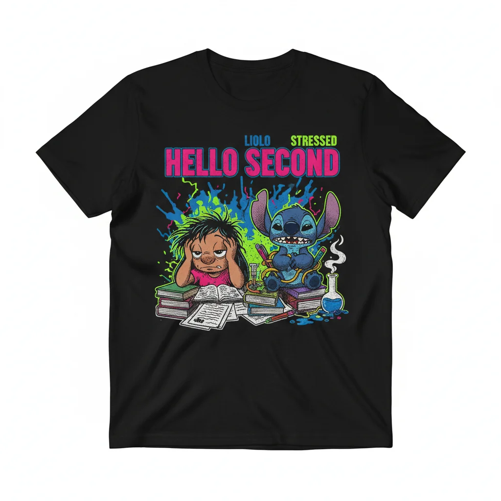 Stressed Lilo & Stitch "HELLO Second Essential" Unisex T-Shirt