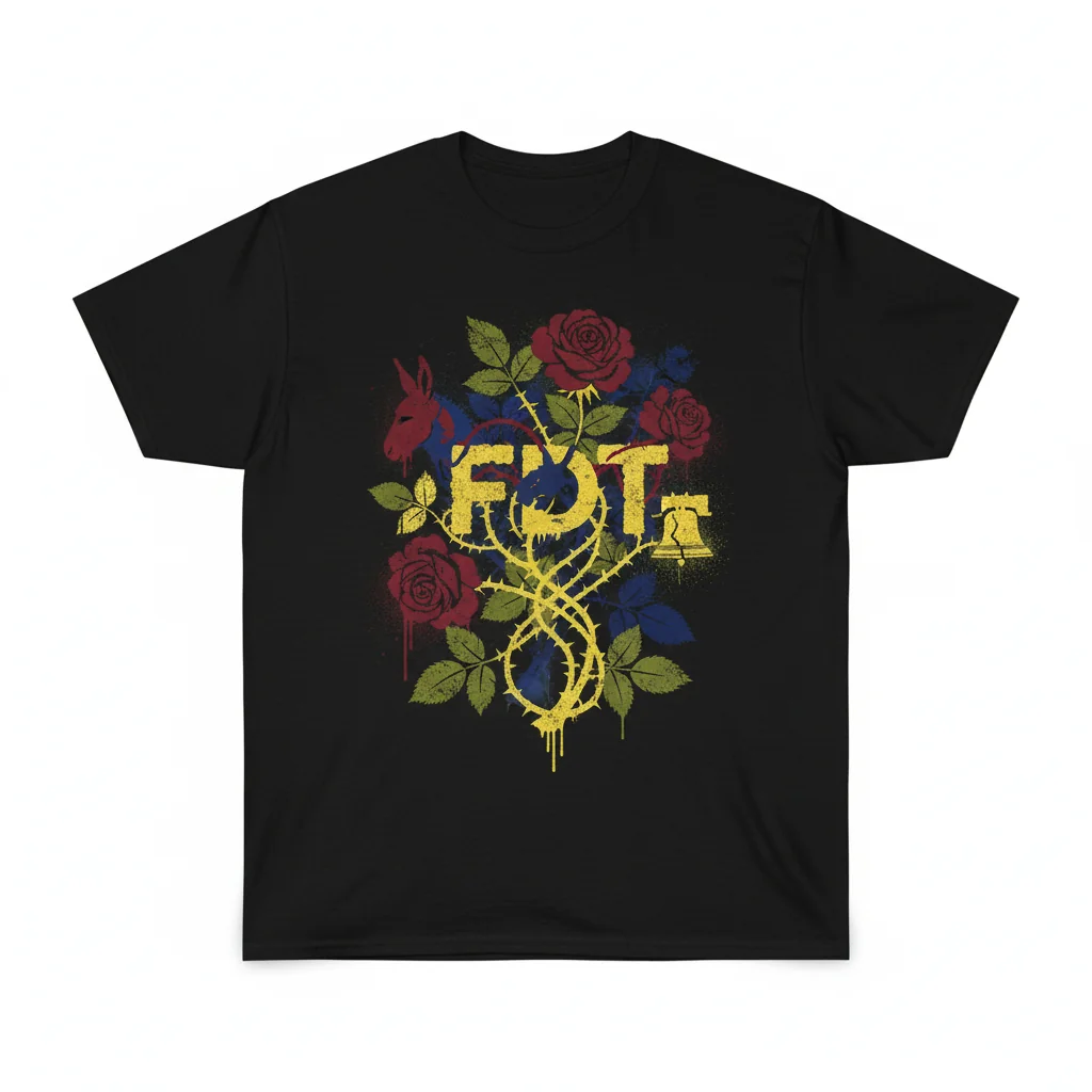 Blossom of Defiance: Floral FDT Essential Tee