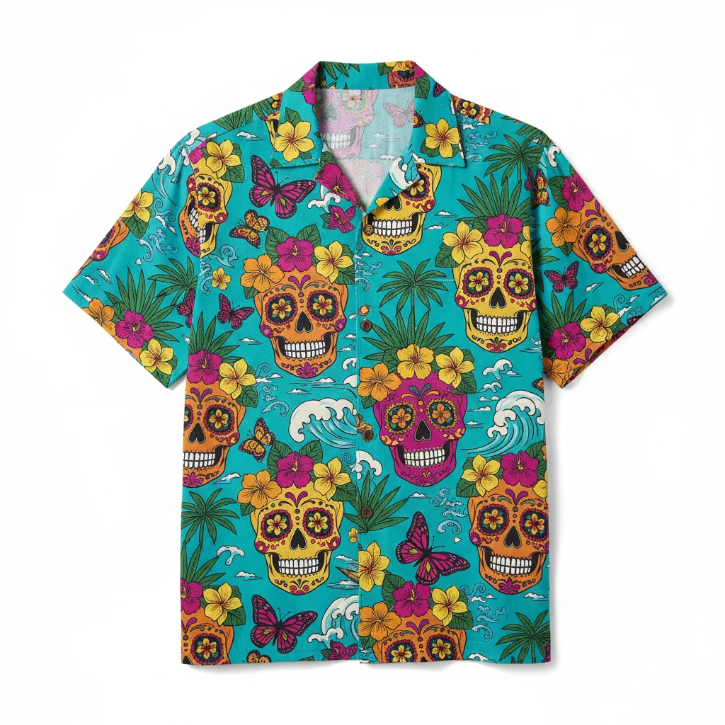 Dia De Los Muertos Skull Hawaiian Shirt