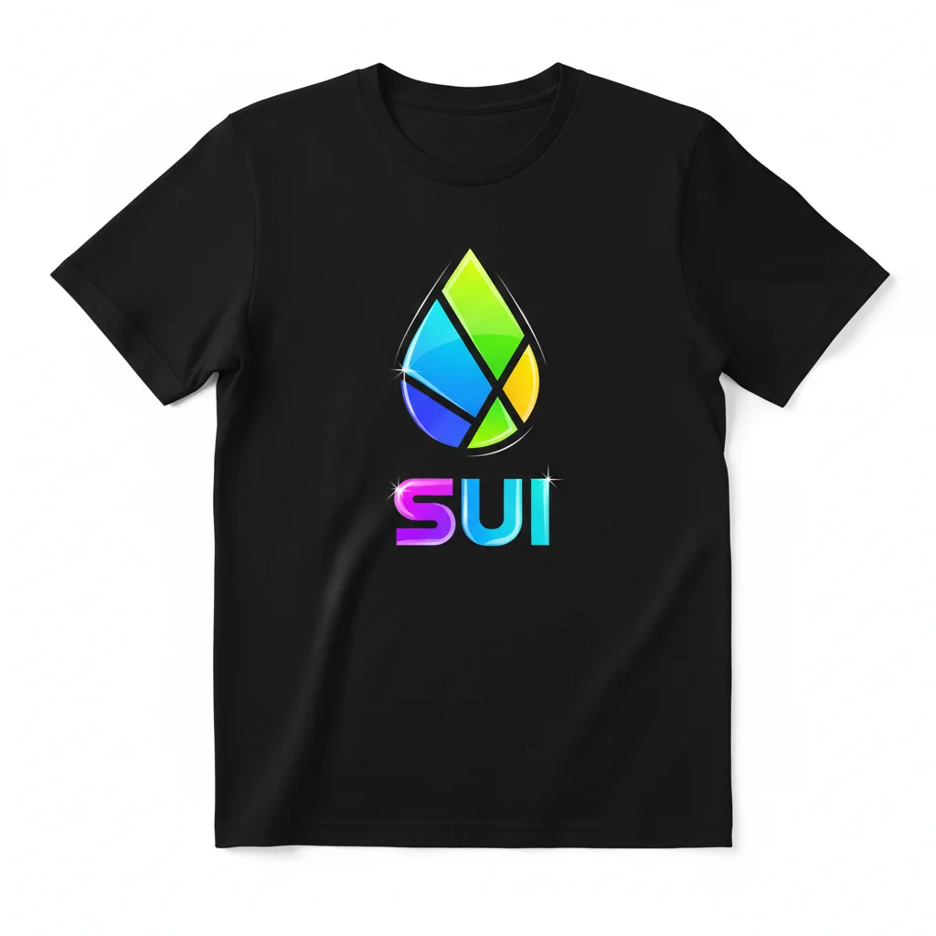 Sui Blockchain Logo, Coin & Font Essential T-Shirt – Durable, Vibrant & Perfect Fit