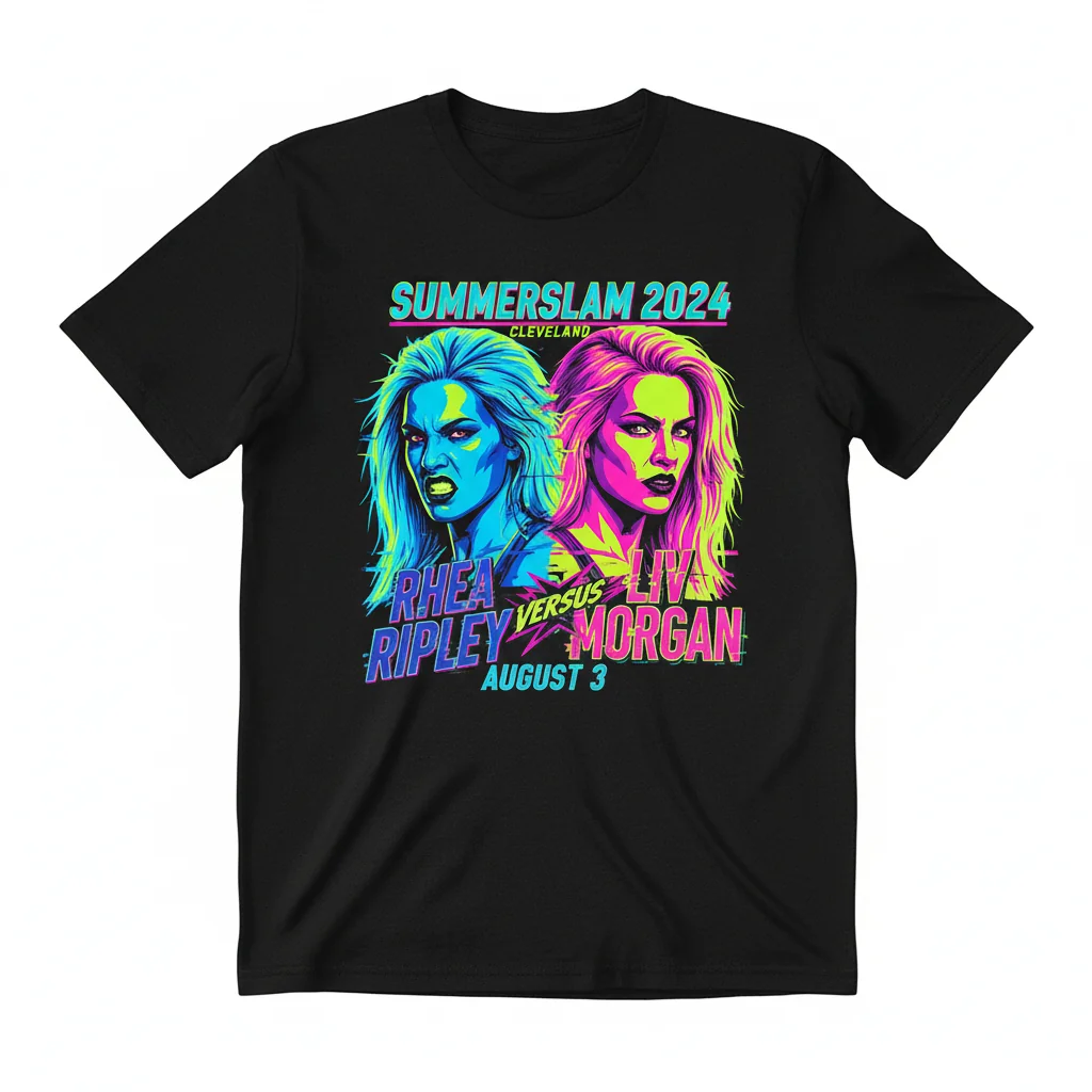 SummerSlam 2024 Rhea Ripley vs. Liv Morgan Commemorative Tee