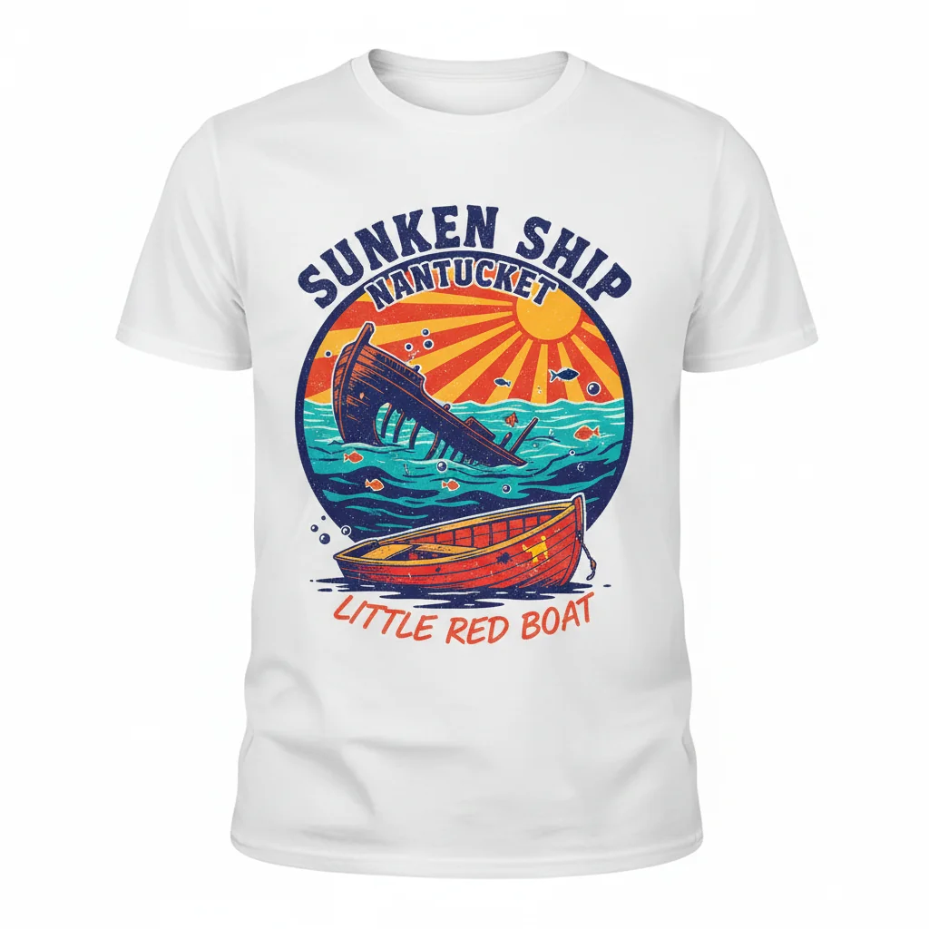 Sunken Ship Nantucket Little Red Boat - Ultra-Durable Essential T-Shirt