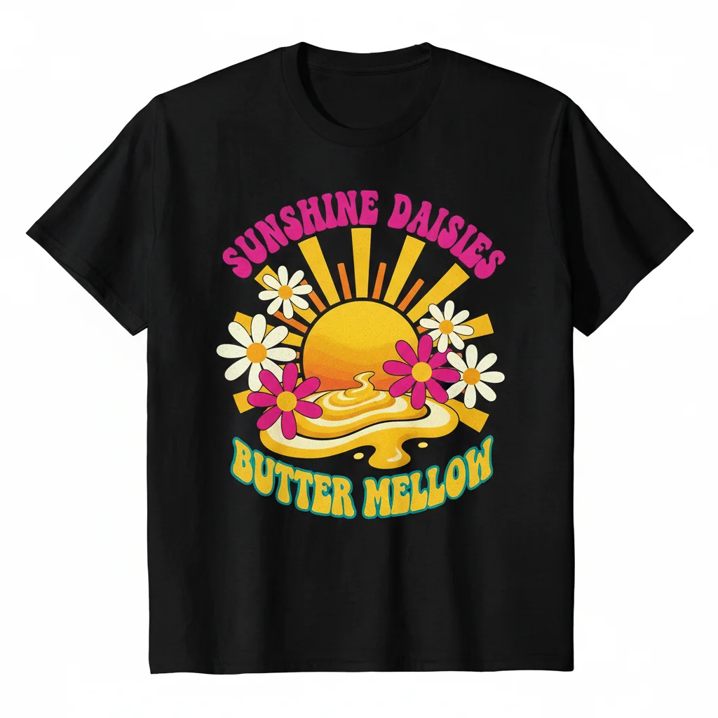 Sunshine Daisies Butter Mellow Essential T-Shirt – Soft & Comfy Unisex Tee