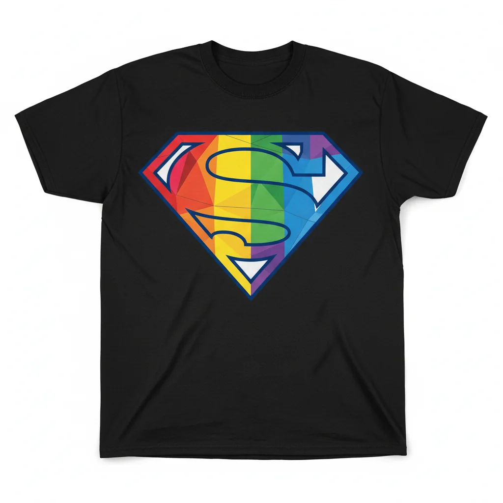 Superman Pride Logo T-Shirt - Official DC Comics LGBTQ+ Pride Month Apparel