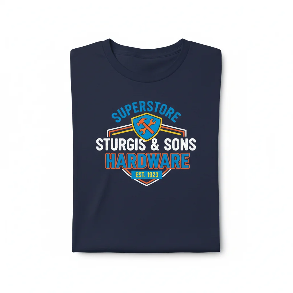 Home 8 Superstore Sturgis and Sons Hardware Essential T-Shirt – Vintage Logo Tee