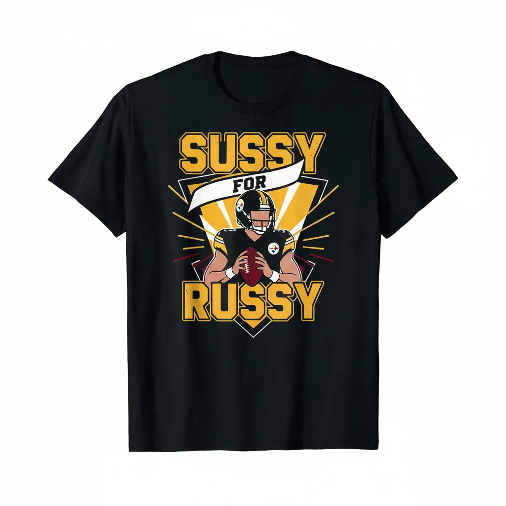 Durable "Sussy for Russy" Pittsburgh Steelers Fan Shirt – Eco-Friendly & Pre-Shrunk