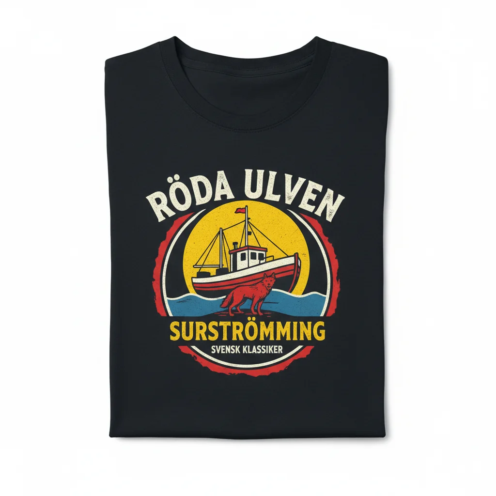 Swedish Roda Ulven Surstromming Tin Design Essential T-Shirt - Premium Cotton Tee