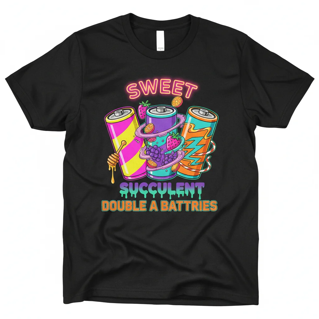 Durable & Vibrant: 'Sweet, Succulent, Double A Batteries' Essential T-Shirt – Fade-Resistant Comfort