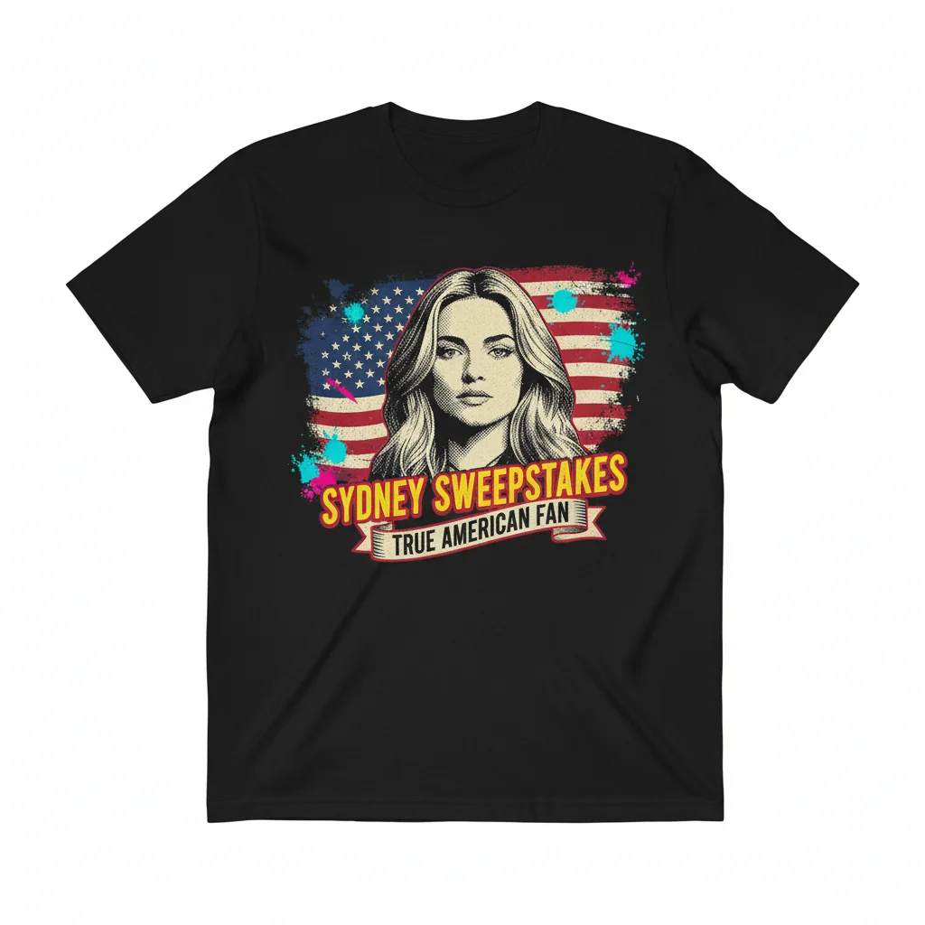 Sydney Sweeney American Flag Fan T-Shirt - Premium Cotton Tee