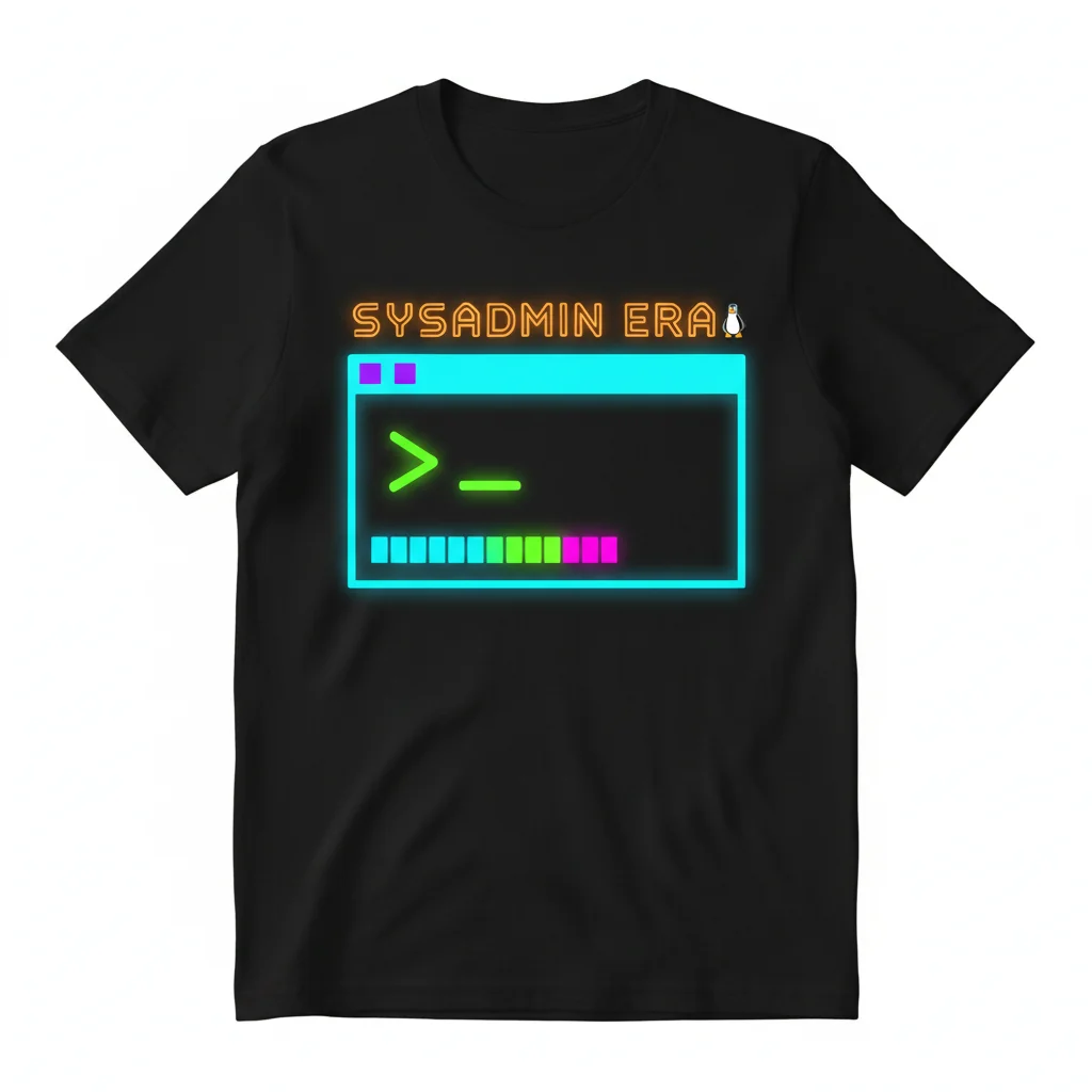 Sysadmin Era Linux Command Prompt Essential T-Shirt - Tech Design